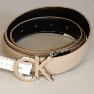 Calvin Klein Taupe and Black Reversible Wear Belt - NWT - Medium